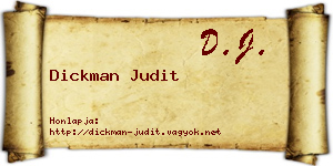 Dickman Judit névjegykártya